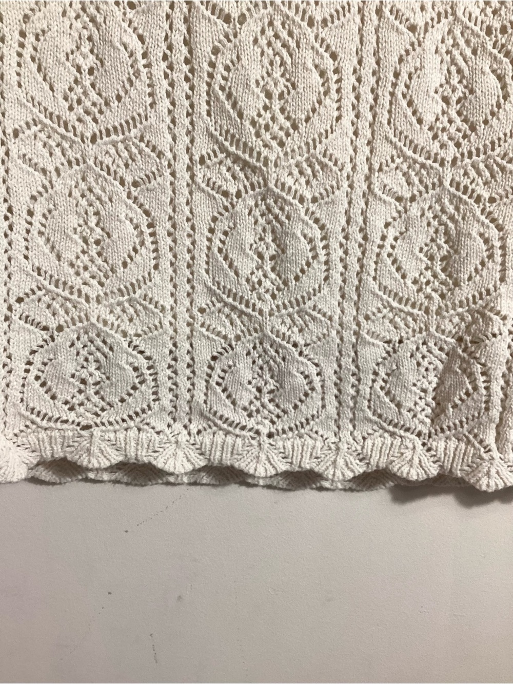 Freshman 1996 Crochet Open Knit Ivory Midi Skirt M - Picture 6 of 11